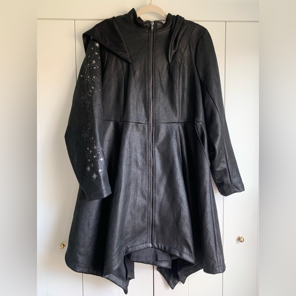 Torrid Harry Potter Faux Suede Deathly Hallows Black Coat 1 - Picture 2 of 7